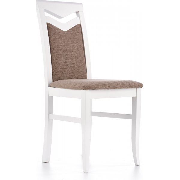 Chaise de salle à manger Mélanie - Blanc/Beige Chaise de salle à manger Mélanie - Blanc/Beige