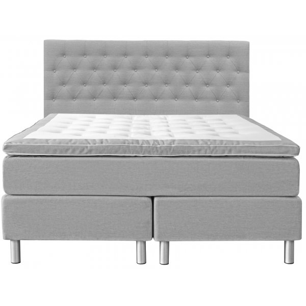 Nova dubbel kontinentalsäng 7-zons pocket med ljusgrå sänggavel - Valfri bredd Nova dubbel kontinentalsäng 7-zons pocket med ljusgrå sänggavel - Valfri bredd