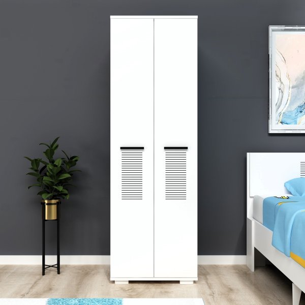 Armoire Asimo 60 x 44,6 x 183 cm - Blanc Armoire Asimo 60 x 44,6 x 183 cm - Blanc