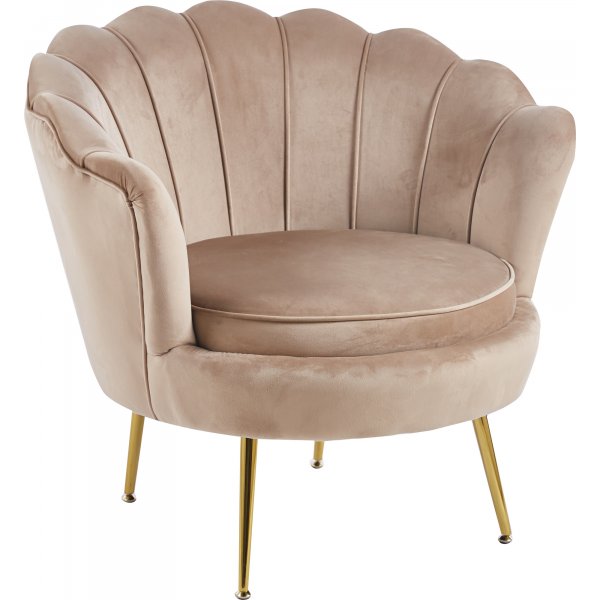 Ftlj i mrk beige sammet/mssing - Kingsley