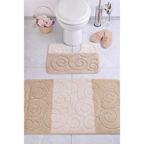 Sile badrumsmatta - Brun/benvit Sile badrumsmatta - Brun/benvit