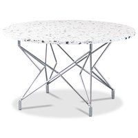 Terrazzo runt soffbord Ø80 cm - Cosmos Terrazzo & underrede Star i krom Terrazzo runt soffbord Ø80 cm - Cosmos Terrazzo & underrede Star i krom