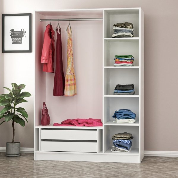 Rizada garderob 135x52x210 cm - Vit Rizada garderob 135x52x210 cm - Vit