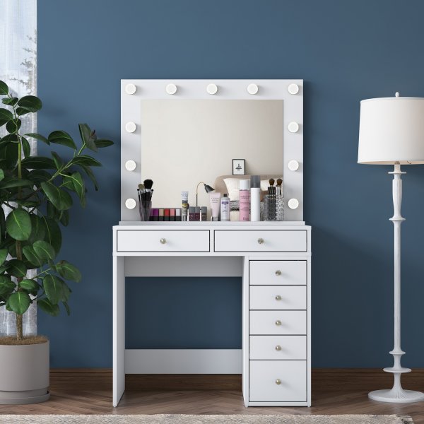 Bijou sminkbord 15 - 90 x 44,5 cm - Vit Bijou sminkbord 15 - 90 x 44,5 cm - Vit