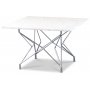 Terrazzo soffbord 75x75cm - Bianco Terrazzo & underrede Star krom