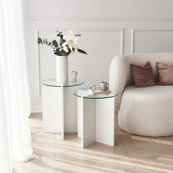 Table d'appoint Lily Ø40/40 cm - Blanc Table d'appoint Lily Ø40/40 cm - Blanc