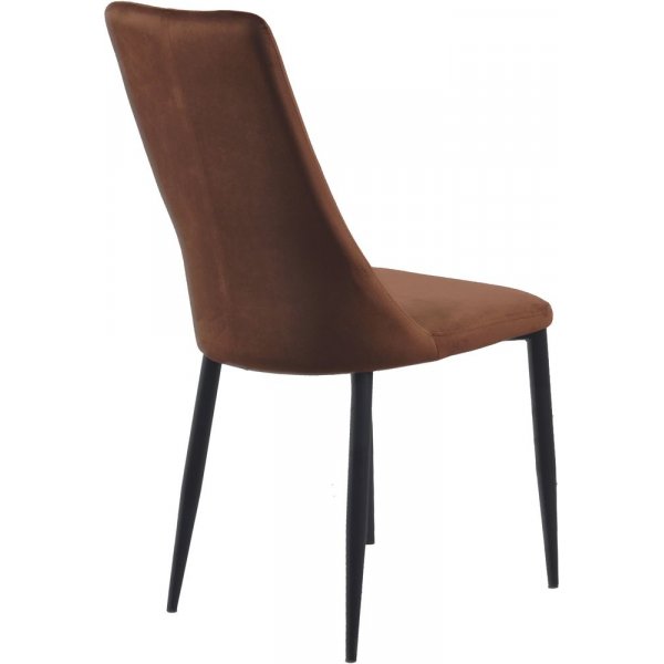 Chaise de salle à manger Eli - Velours couleur rouille Chaise de salle à manger Eli - Velours couleur rouille