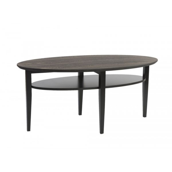 Virginia soffbord 130 - Mrkbetsad tr/svart