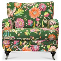 Savoy fåtölj med blommigt tyg - Havanna Grön Savoy fåtölj med blommigt tyg - Havanna Grön