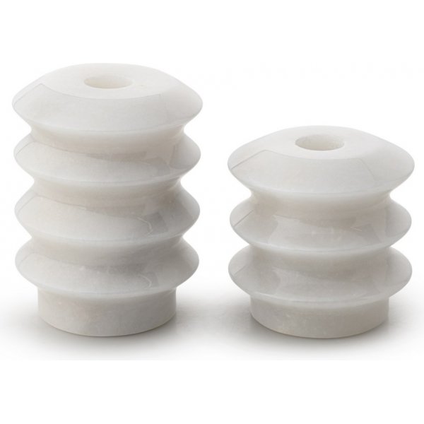 Ljushllare i vit Thassosmarmor - 2 delar