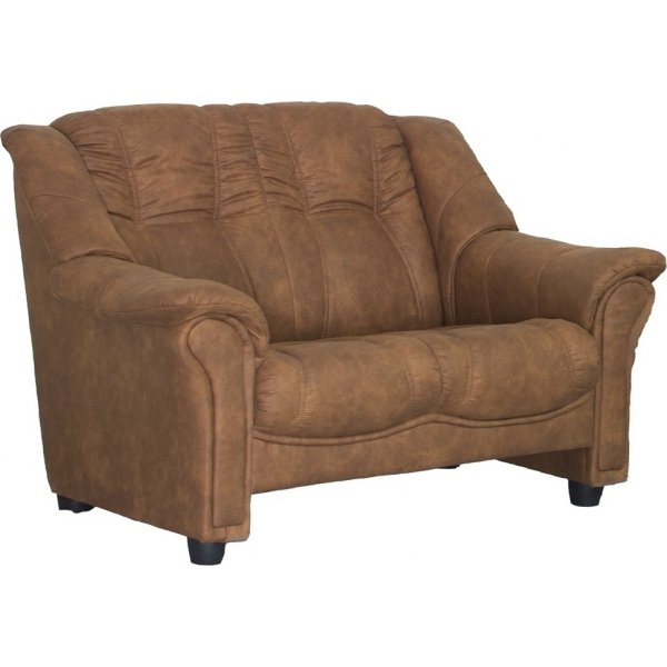 Rom 2-sits soffa i brunt microfiber tyg