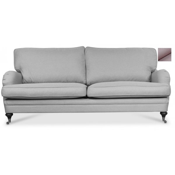 Howard London Premium 3-sits rak soffmodell - Rosa
