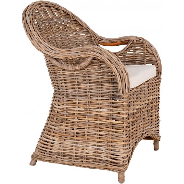 Malaga rotan buitenfauteuil met kussen Malaga rotan buitenfauteuil met kussen