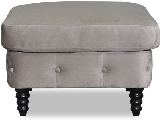 Ashford chesterfield fotpall - Gråbeige sammet Ashford chesterfield fotpall - Gråbeige sammet