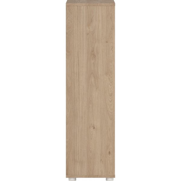 Bibliothèque Sign basse avec portes - Blanc/hickory Bibliothèque Sign basse avec portes - Blanc/hickory