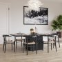 Matgrupp Pegani matbord i marmor inkl 6 st Berit matstol - Mrk marmor/natur repsits