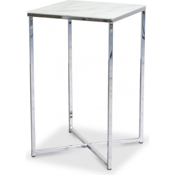 Palasso Lampbord 40 x 40 cm - Krom / Ljus marmorering