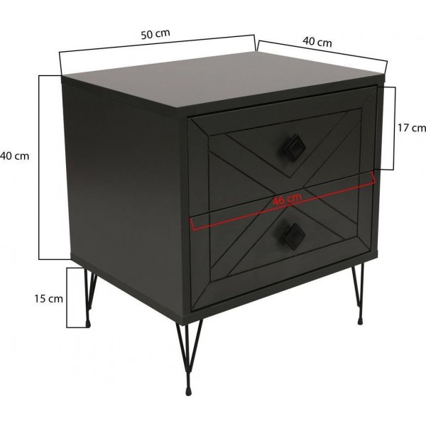 Luna nachtkastje - Antraciet