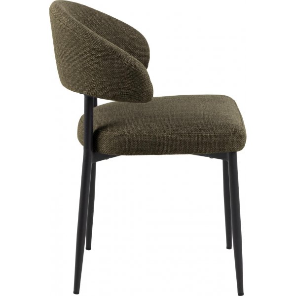 Stol i gr�nt tyg och svarta ben