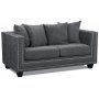 Tempel 2-sits soffa med nitar - Gr (Tyg)