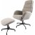 Manitoba fauteuil met voetenbank - Taupe