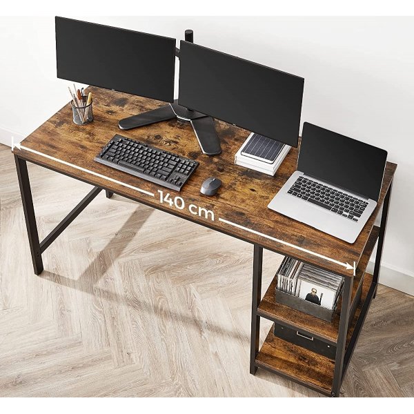 Bureau Osman 140 x 60 cm - Marron/noir