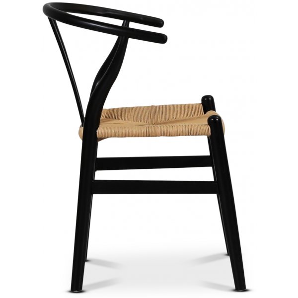 Brandon karmstol - Svart med repsits