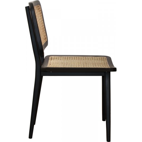 Siknäs stoel - Zwart mahonie/rotan + Meubelpoten Siknäs stoel - Zwart mahonie/rotan + Meubelpoten