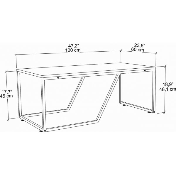Table basse Wendy 120 x 60 cm - Noir