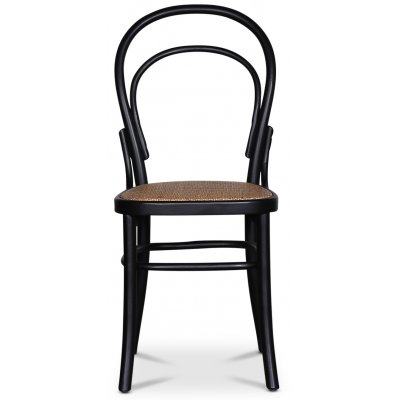 Tona svart stol i bjtr med rottingsits