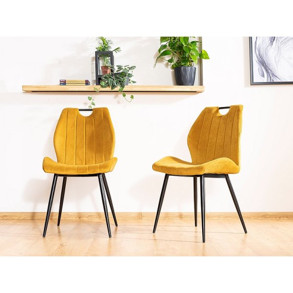 Chaise de salle à manger Bethléem - Velours orange Chaise de salle à manger Bethléem - Velours orange