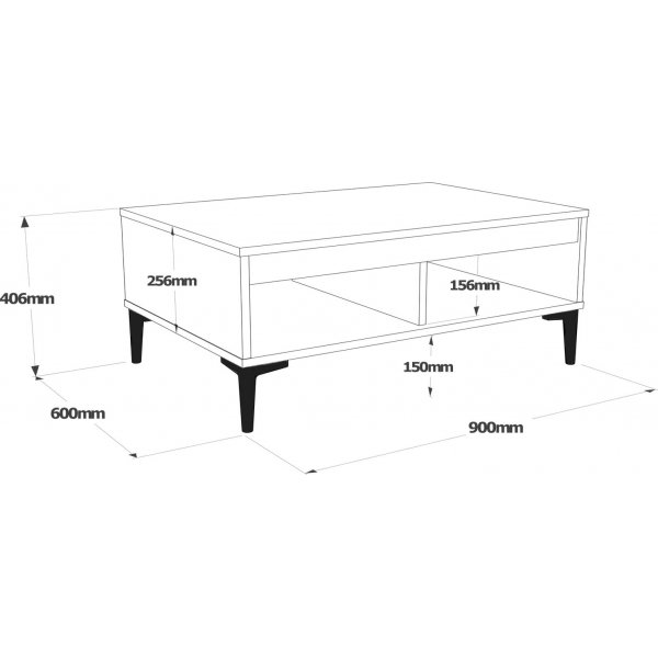 Aristo soffbord 90 x 60 cm - Felt/antracit Aristo soffbord 90 x 60 cm - Felt/antracit