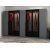 Armoire Cikani avec portes miroir, 315x52x210 cm - Anthracite