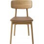 Kleppen stol i oljad ek med brun sits