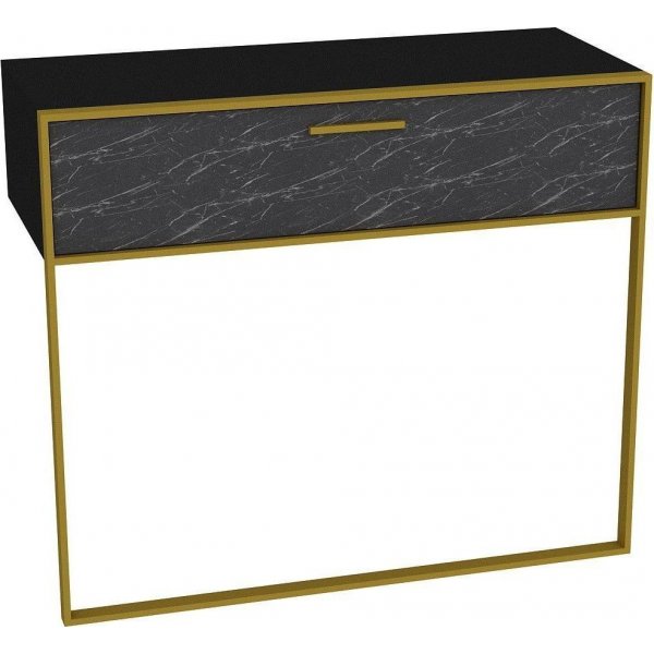 Polka bijzettafel 90 x 38,5 cm - Goud/zwart