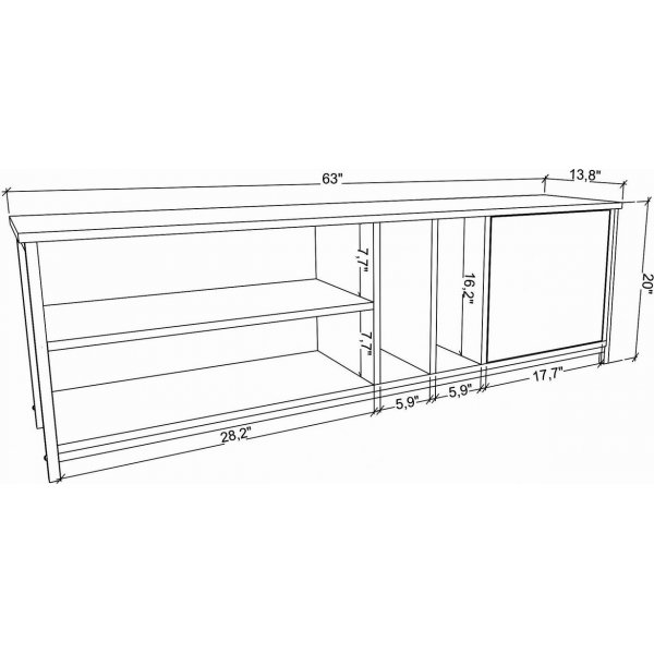 Banc multimédia Oneida - Blanc/chêne Banc multimédia Oneida - Blanc/chêne