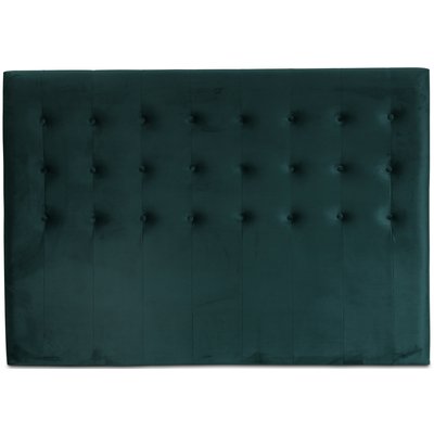 Centa sänggavel med knappar (Grön sammet) - Valfri bredd