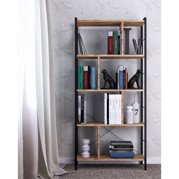 Saul bokhylla - Brun/svart Saul bokhylla - Brun/svart