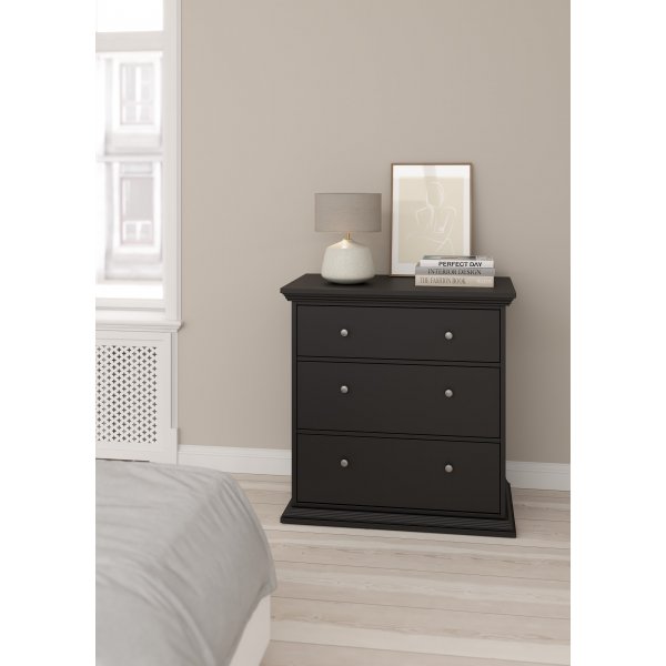 North Byrå med 3 lådor - Matt svart North Byrå med 3 lådor - Matt svart