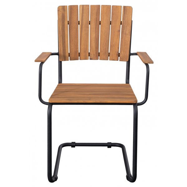 Holm� utematstol med armst�d brun/svart