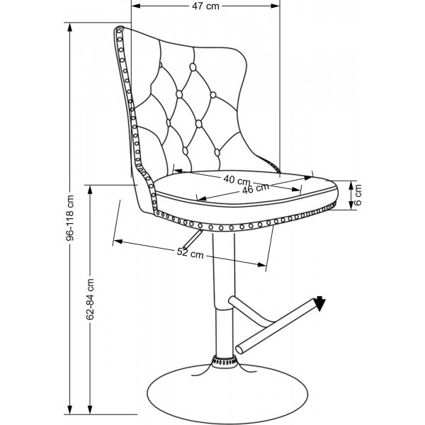 Barstol mrkgrn med gaslift