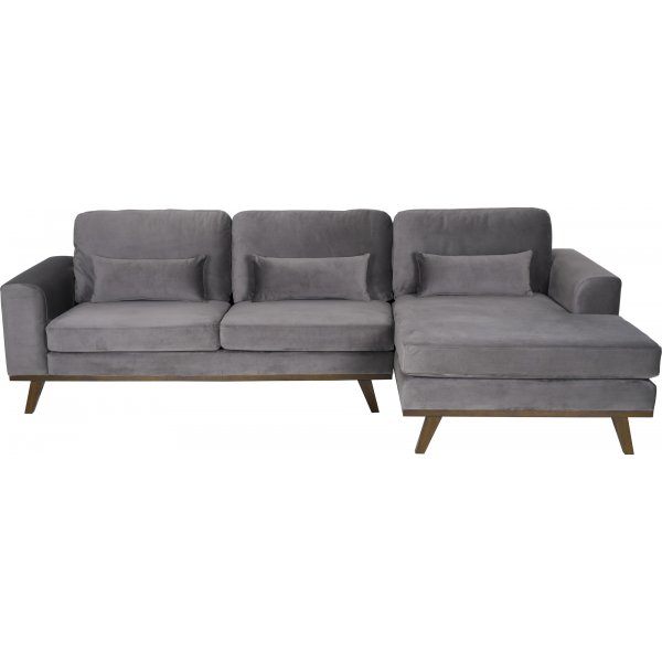 Divansoffa i grått sammet - Copenhagen + Fläckborttagare för möbler Divansoffa i grått sammet - Copenhagen + Fläckborttagare för möbler