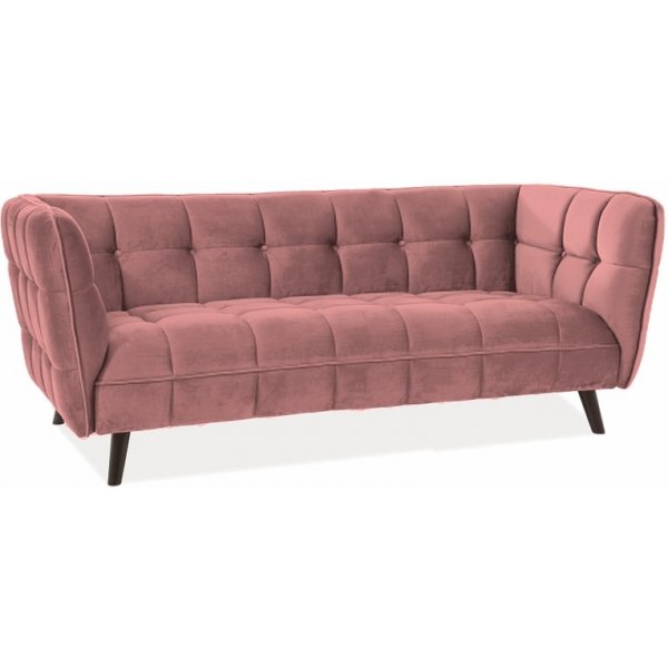 Renae 3- sits soffa - Rosa sammet