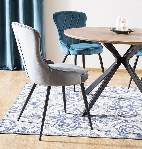 Chaise de salle à manger Lotus - Velours gris Chaise de salle à manger Lotus - Velours gris