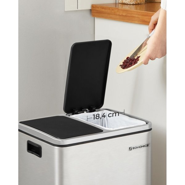 Poubelle Daloa 35 l - Argent/noir