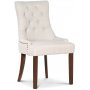 Paris matgrupp vitt bord med 4 st Tuva New Port stolar i beige tyg med rygghandtag