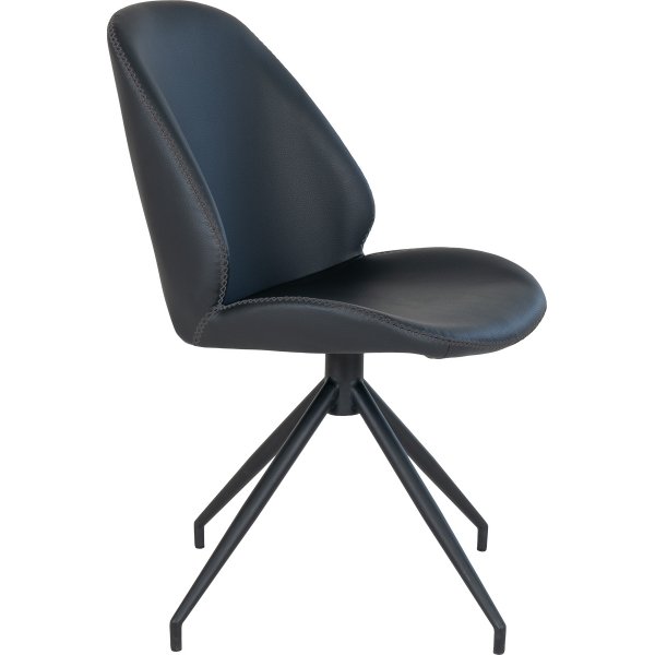 Chaise de salle  manger pivotante en PU noir