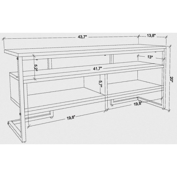 Merrion TV-bnk - Guld/vit