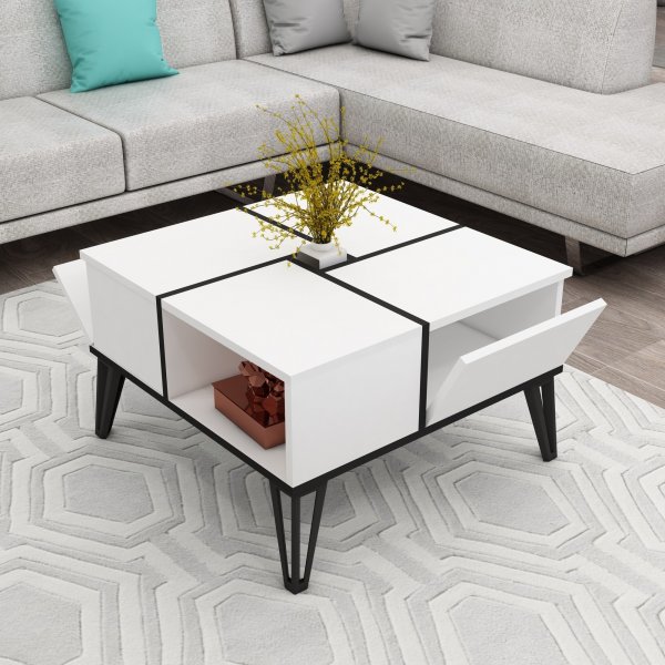 Table basse Nirvana 71,8 x 71,8 cm - Blanc/noir Table basse Nirvana 71,8 x 71,8 cm - Blanc/noir