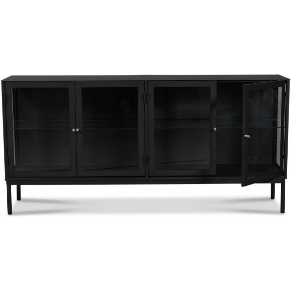 Revel svart sideboard med 4 dörrar + Möbeltassar Revel svart sideboard med 4 dörrar + Möbeltassar